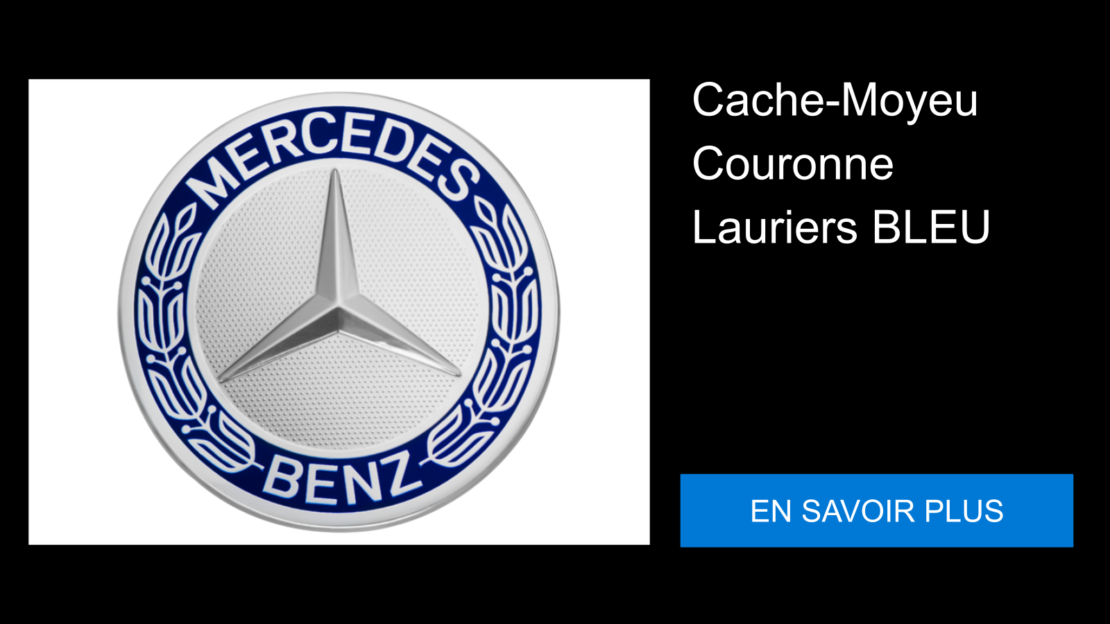 Cache-Moyeu Couronne Lauriers BLEU